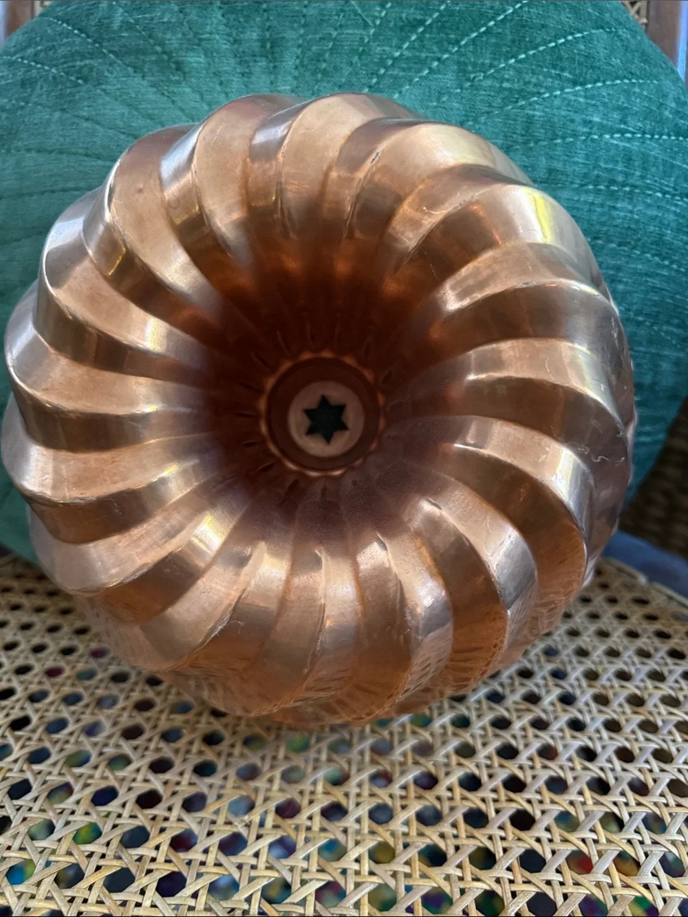 Vtg Christian Wagner Rein Kupfer West Germany Copper Swirl Star Bundt Cake Pan